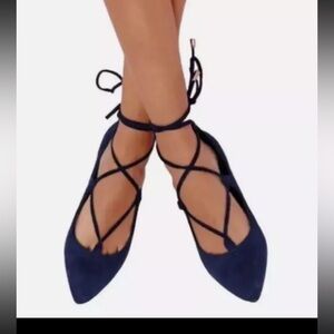 Yoki Size 6 Jollymix Urban-140, Dark Blue, Velvet Flat Shoe - NEW